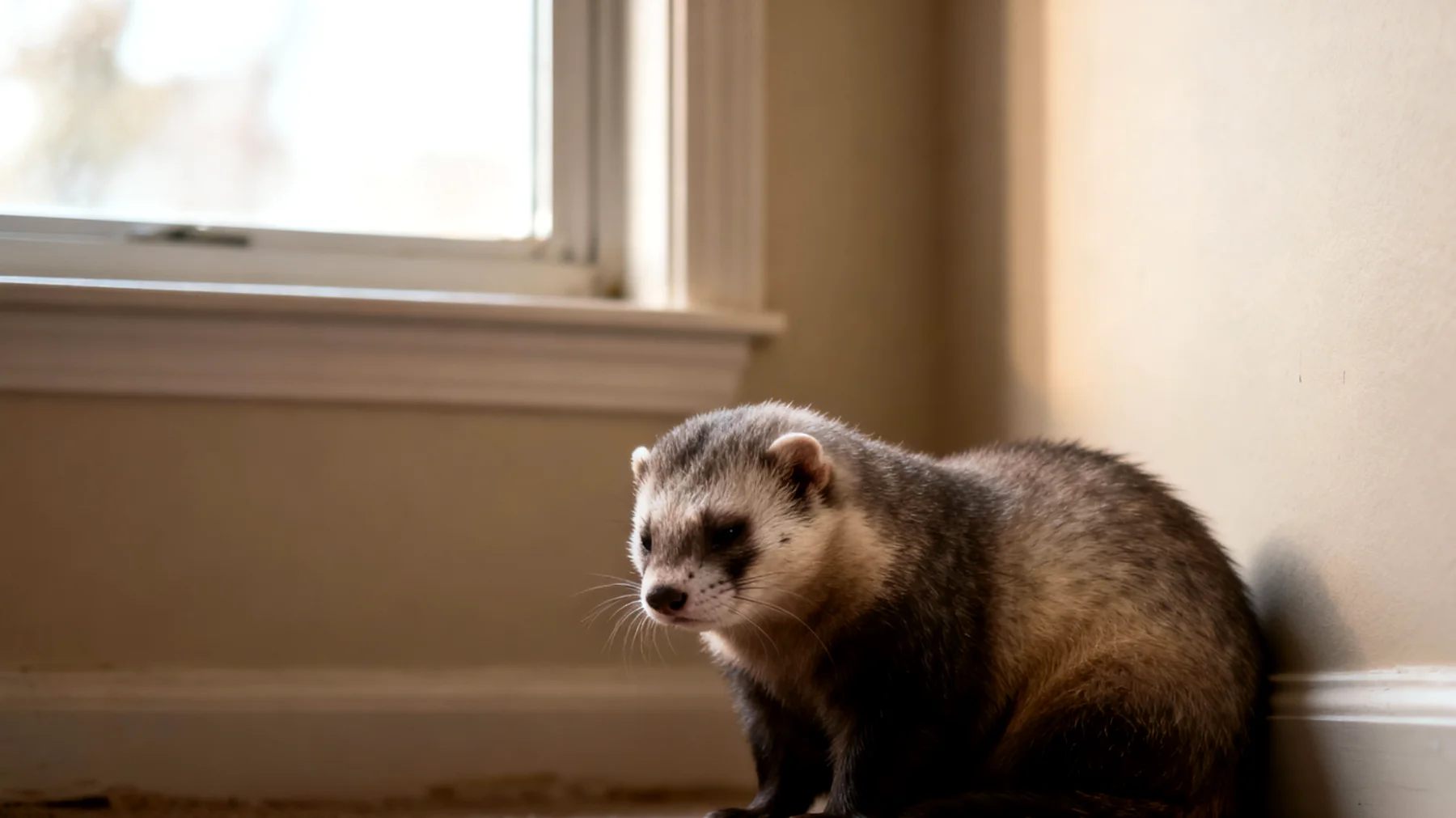 Frettchen in Wohnungshaltung leiden häufig unter Bewegungsmangel und eingeschränkter Möglichkeit, ihr natürliches Grabverhalten auszuleben, was zu Verhaltensstörungen, Übergewicht und gesundheitlichen Problemen wie Muskelschwund führen kann"